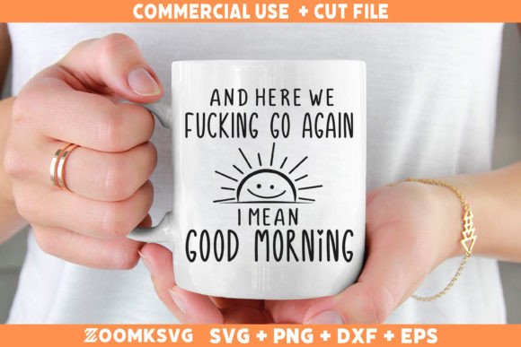 Funny Morning Sarcastic Mug SVG, PNG Review for Embroidery